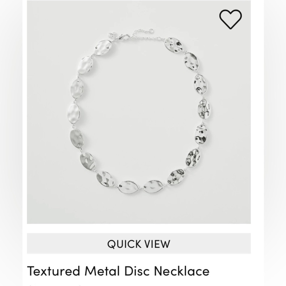 Ann Taylor textured metal disc Silver Necklace - Picture 11 of 15